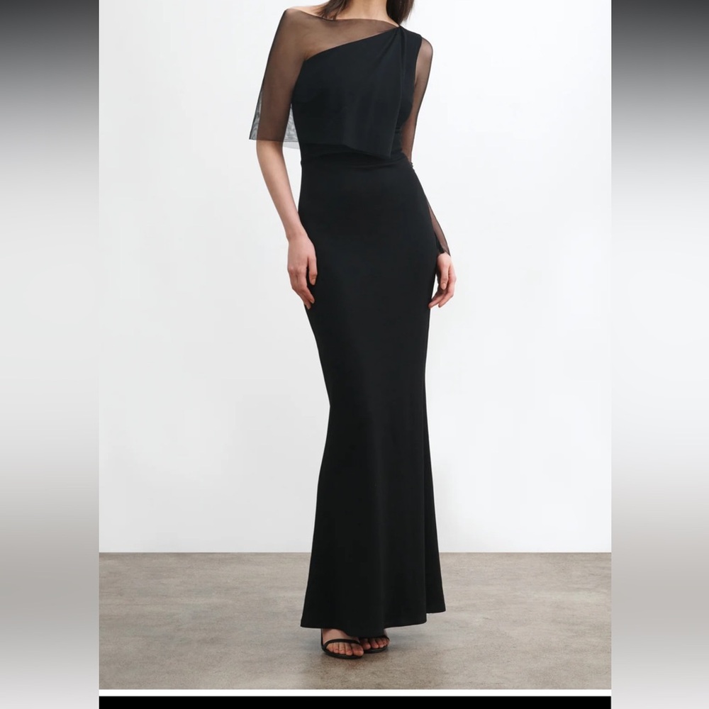 Marcella Elegant Black One-Shoulder Evening Dress